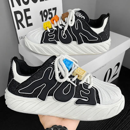 Casual Trendy Summer Shell Head Men's Shoes Breathable Niche Design Sensibility Sports White Trendy Shoes Rubber Outsole