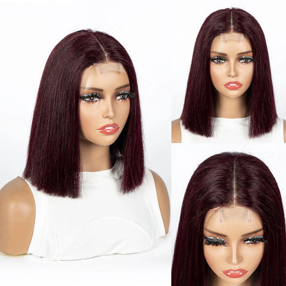 12A Double Drawn 2x6 Lace Closure Bone Straight Bob Human Hair Wigs 250% Density Brazilian Remy Human Hair Wig for Black Women