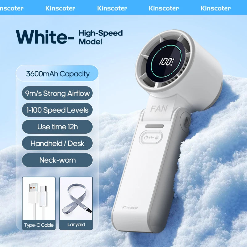 Hand Fan - Ultra Power Pocket Fan, Unique Sleek Design, Mini Handheld Fan with 5 Speeds, Lanyard, USB Rechargeable Portable Fan for Travel,Women,Men, Mini Fan Game Changer