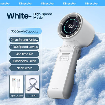 Hand Fan - Ultra Power Pocket Fan, Unique Sleek Design, Mini Handheld Fan with 5 Speeds, Lanyard, USB Rechargeable Portable Fan for Travel,Women,Men, Mini Fan Game Changer