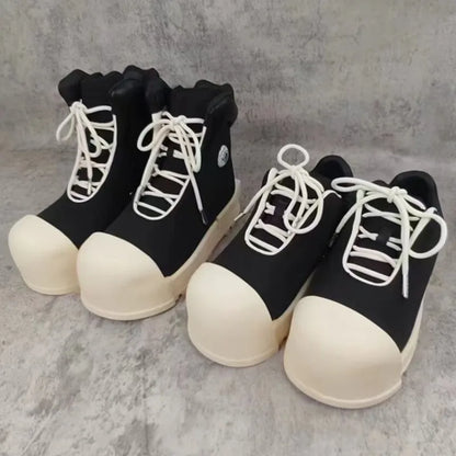 Men Casual Sport Boots New Thick Heeled Height Increasing Sneakers Breathable Outdoor Shoes Women Ugly Cute Big Head Boots