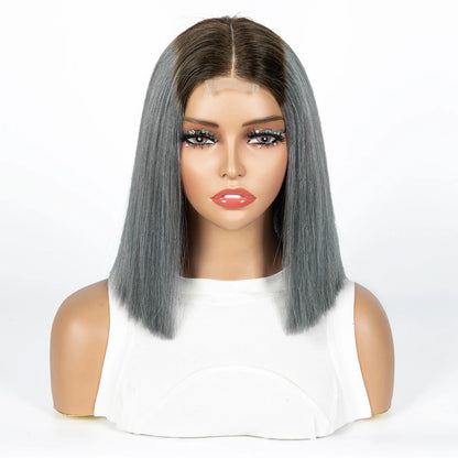 12A Double Drawn 2x6 Lace Closure Bone Straight Bob Human Hair Wigs 250% Density Brazilian Remy Human Hair Wig for Black Women