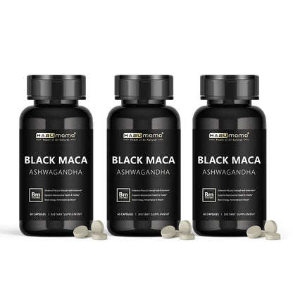 Organic Black Maca -60 Tablets 100% Pure Non-GMo Supports Reproductive Health Natural Energizer Stamina Performance Enhancer