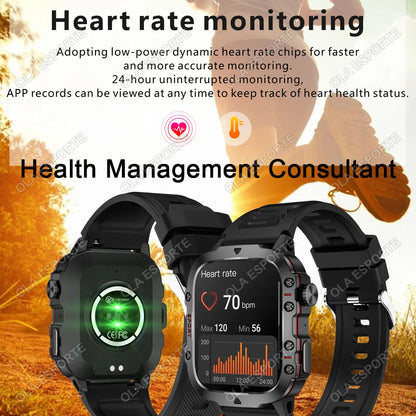 2025 For Huawei Xiaomi Military Men Smartwatch GPS Men Flashlight Waterproof Outdoor Sport Tracker HD Bluetooth Call Smart Watch New