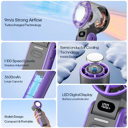 Hand Fan - Ultra Power Pocket Fan, Unique Sleek Design, Mini Handheld Fan with 5 Speeds, Lanyard, USB Rechargeable Portable Fan for Travel,Women,Men, Mini Fan Game Changer