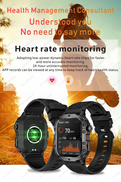 2025 For Huawei Xiaomi Military Men Smartwatch GPS Men Flashlight Waterproof Outdoor Sport Tracker HD Bluetooth Call Smart Watch New