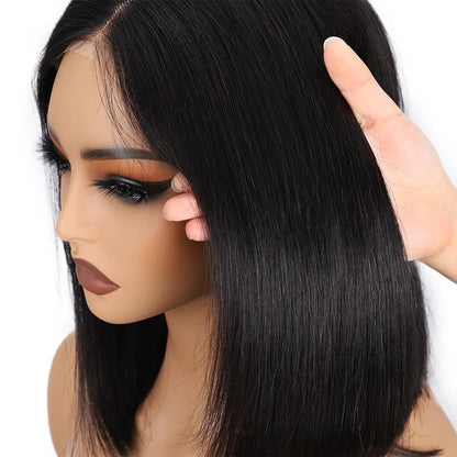 Human Hair Bob Straight Pre Cut Lace Front Wigs Human Hair Upgraded No Glue Lace Front Wigs For Women