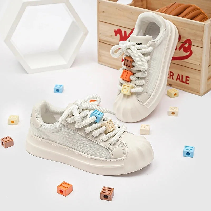 Casual Trendy Summer Shell Head Men's Shoes Breathable Niche Design Sensibility Sports White Trendy Shoes Rubber Outsole