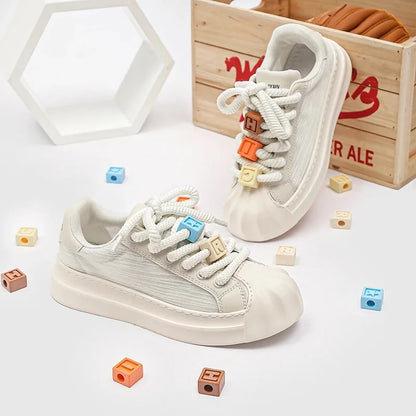 Casual Trendy Summer Shell Head Men's Shoes Breathable Niche Design Sensibility Sports White Trendy Shoes Rubber Outsole