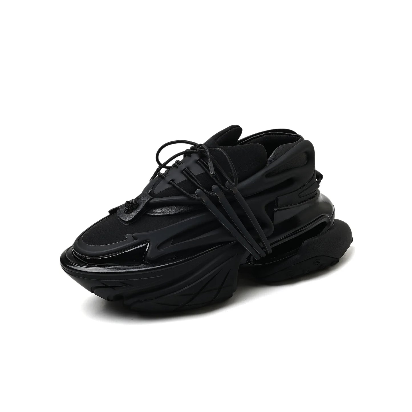 Flat Platform Daddy Shoes Women Patchwork Air Cushion Elastic Shoes Thick Sole Shock-Absorbing Spaceship Sneakers Unisex