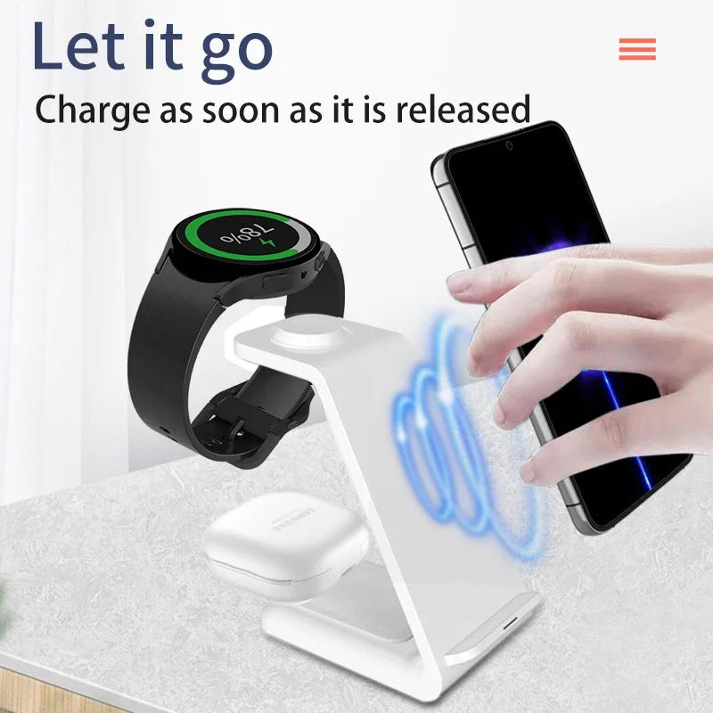 3 in 1 Travel Wireless Charger For Samsung Galaxy S23 S22 Watch 6 pro/5/4/3 Active 1 2 Buds 2 Pro Plus Fast Charging Station