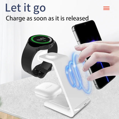 3 in 1 Travel Wireless Charger For Samsung Galaxy S23 S22 Watch 6 pro/5/4/3 Active 1 2 Buds 2 Pro Plus Fast Charging Station