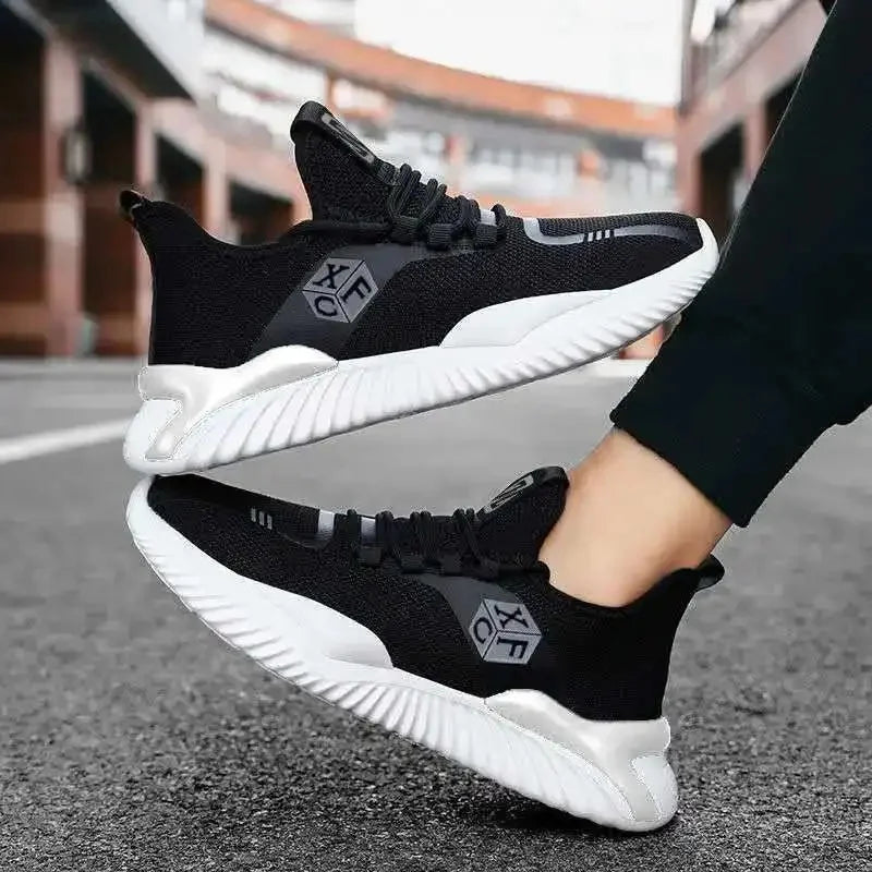 Men's Canvas High Top Sneakers Breathable Ice Silk Thick Bottom Casual Sports Shoes Easy Wear Heightening Summer Trend