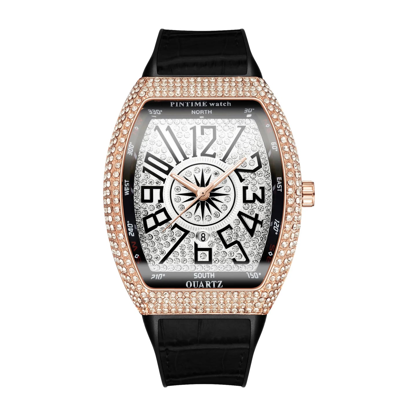 Fashion Mens Watches Men Wristwatches Automatic Quartz Man Clock Male Luxury Reloj Diamond Big Large Arabic Numeral Dial Watch