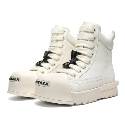 Black and white couple high top shoes Trendy quality design style Leisure Outdoor Fashion Party Daily thick soled youth shoes