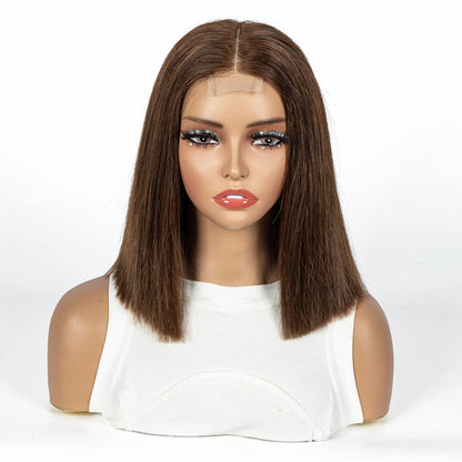12A Double Drawn 2x6 Lace Closure Bone Straight Bob Human Hair Wigs 250% Density Brazilian Remy Human Hair Wig for Black Women