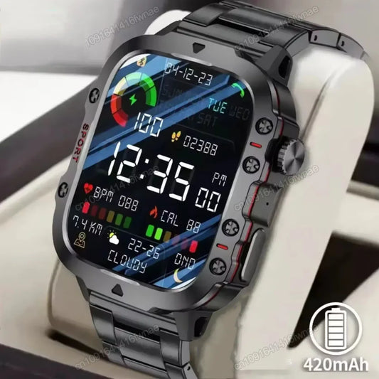 2025 For Huawei Xiaomi Military Men Smartwatch GPS Men Flashlight Waterproof Outdoor Sport Tracker HD Bluetooth Call Smart Watch New