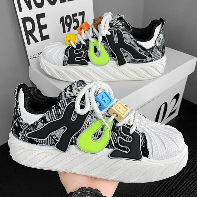 Casual Trendy Summer Shell Head Men's Shoes Breathable Niche Design Sensibility Sports White Trendy Shoes Rubber Outsole