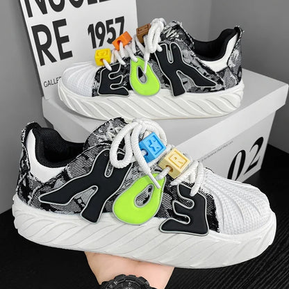 Casual Trendy Summer Shell Head Men's Shoes Breathable Niche Design Sensibility Sports White Trendy Shoes Rubber Outsole