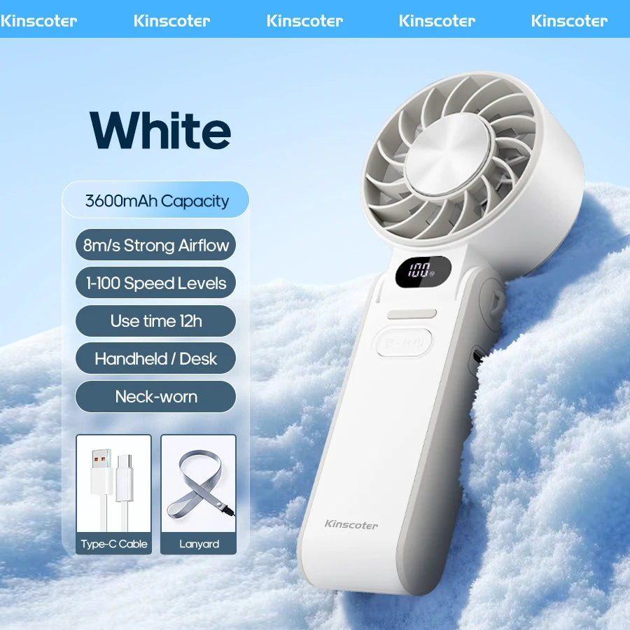 Hand Fan - Ultra Power Pocket Fan, Unique Sleek Design, Mini Handheld Fan with 5 Speeds, Lanyard, USB Rechargeable Portable Fan for Travel,Women,Men, Mini Fan Game Changer