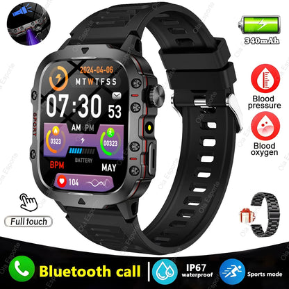 2025 For Huawei Xiaomi Military Men Smartwatch GPS Men Flashlight Waterproof Outdoor Sport Tracker HD Bluetooth Call Smart Watch New