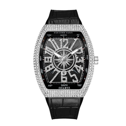 Fashion Mens Watches Men Wristwatches Automatic Quartz Man Clock Male Luxury Reloj Diamond Big Large Arabic Numeral Dial Watch