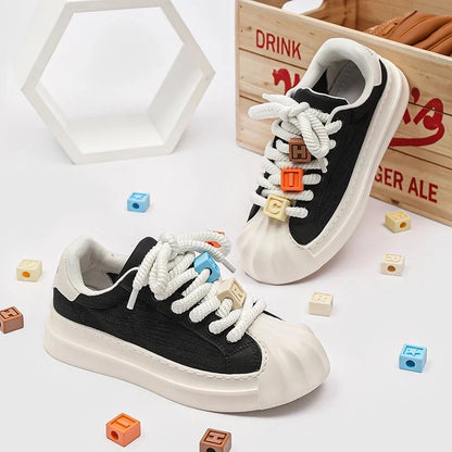 Casual Trendy Summer Shell Head Men's Shoes Breathable Niche Design Sensibility Sports White Trendy Shoes Rubber Outsole