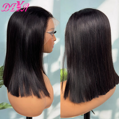15A Super Double Drawn Bone Straight Bob Human Hair Wigs 300% Density High Quality Vietnamese Hair Wigs 13x4 Lace Wig for Women