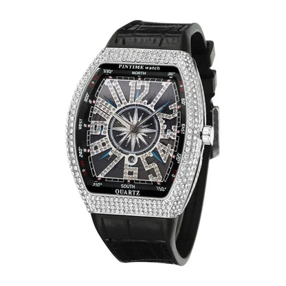 Fashion Mens Watches Men Wristwatches Automatic Quartz Man Clock Male Luxury Reloj Diamond Big Large Arabic Numeral Dial Watch