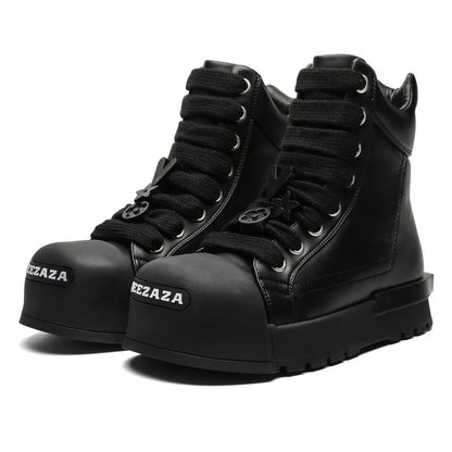 Black and white couple high top shoes Trendy quality design style Leisure Outdoor Fashion Party Daily thick soled youth shoes