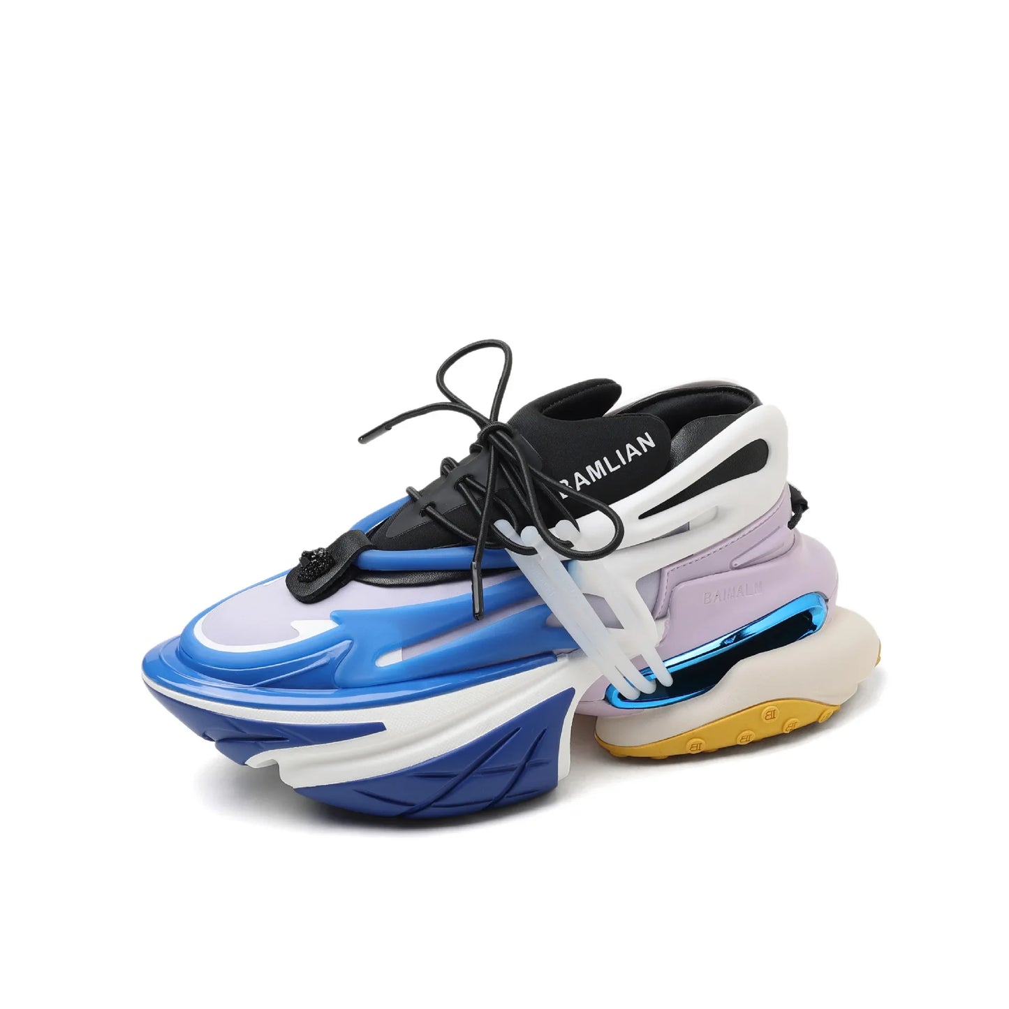 Flat Platform Daddy Shoes Women Patchwork Air Cushion Elastic Shoes Thick Sole Shock-Absorbing Spaceship Sneakers Unisex