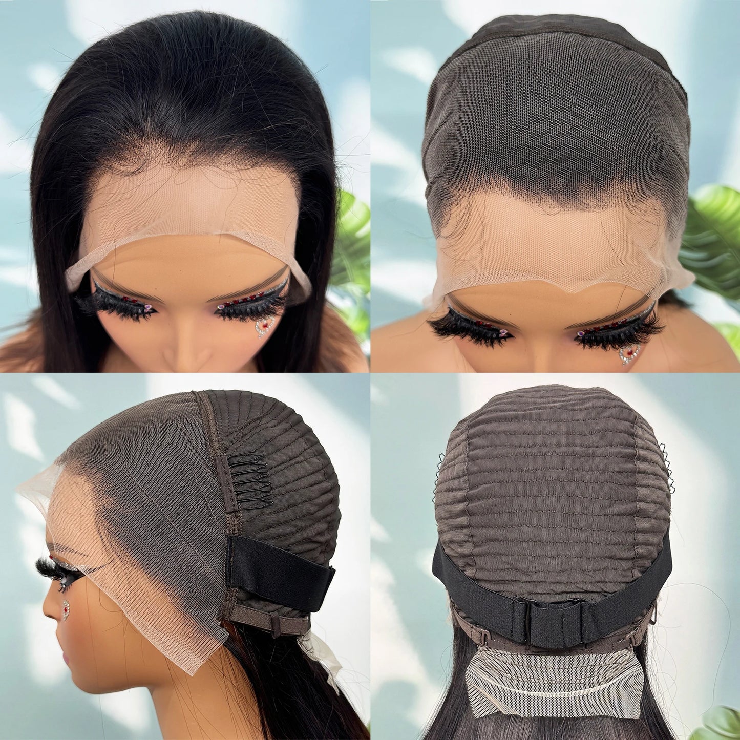 15A Super Double Drawn Bone Straight Bob Human Hair Wigs 300% Density High Quality Vietnamese Hair Wigs 13x4 Lace Wig for Women