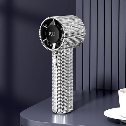 Handheld Violent Turbine Little Fan USB Digital Display Portable Long Endurance Fan