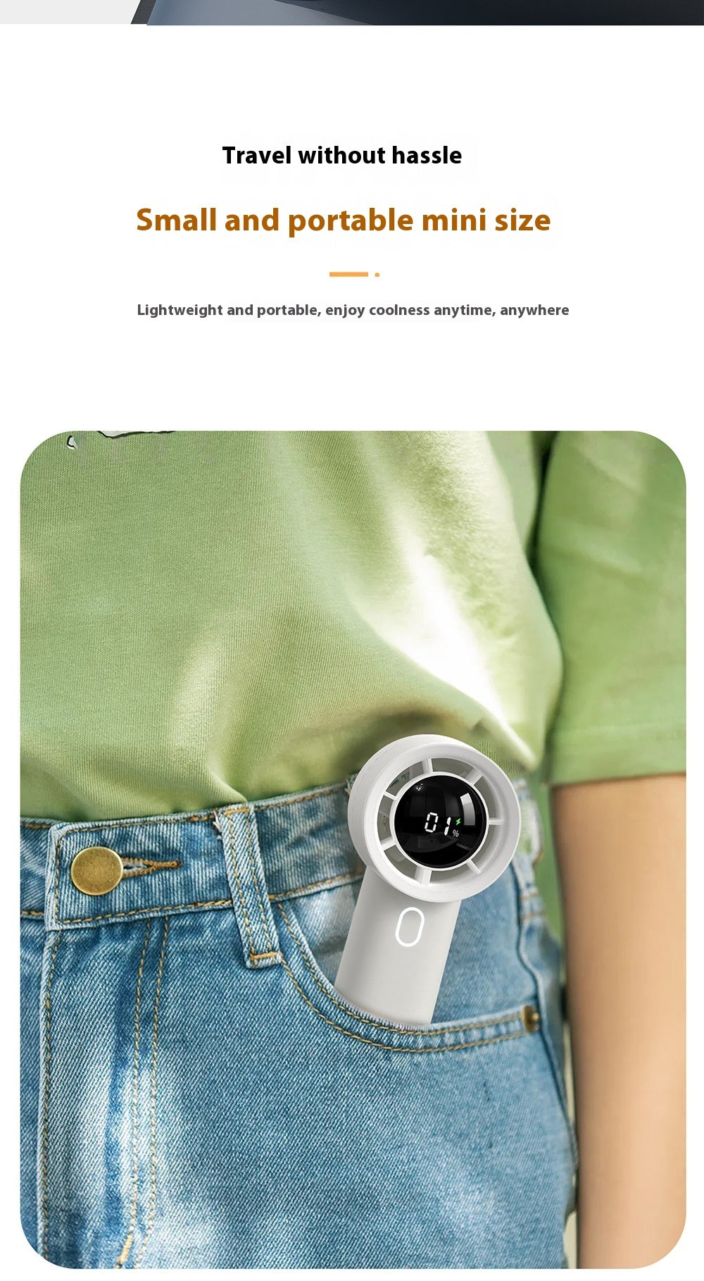 Portable Handheld Fan, Mini USB Rechargeable